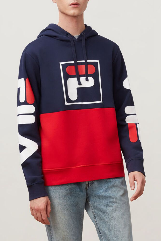 Fila Hoodie Marzio Mens Navy/Red/White - India NXM-701946